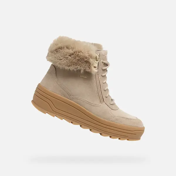 Beige women's ankle boots Geox Milleiny B Abx - Women's
