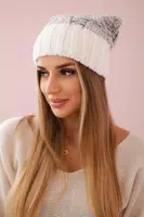 Kesi Čapica s fleece Paryż K213 biela + šedá