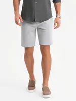 Ombre Men's SLIM FIT structured knit shorts - light grey