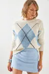 Bianco Lucci Women's Checkered Sweater