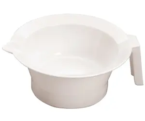 Plastová miska na míchání barev s ručkou a protiskluzovým kroužkem Sibel - 250 ml, bílá