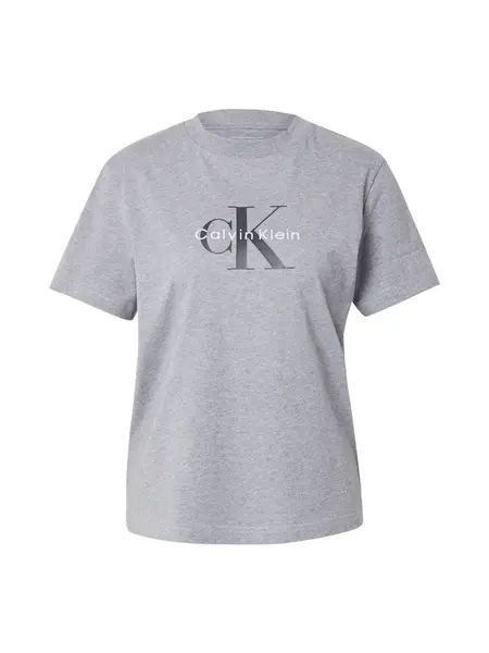 Calvin Klein Jeans Tričko 'Classic Logo'  sivá melírovaná / čierna / biela