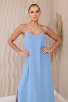 Dámské šaty s ramínky - nebeská modrá