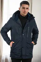 95968 Dewberry Hooded Coat Parka with Fleece Inside-NAVY