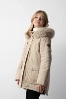 Dětská bunda Coccodrillo béžová barva, OUTERWEAR GIRL JUNIOR