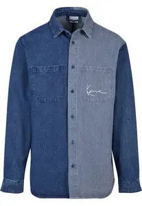 Karl Kani Košeľa  modrá denim / biela