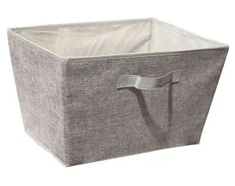 Úložný box 30x30x30 cm, svetlo šedý textil%