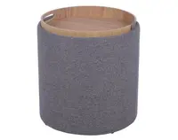 Taburet zmeniteľný na odkladací stolík Turner, stredne šedá látka%