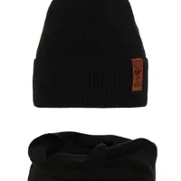 AGBO Dievčenská zimná súprava: čiapka a tunel čierna Sana