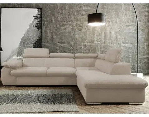 Rohová sedacia súprava Viera, béžová látka, pravý roh%