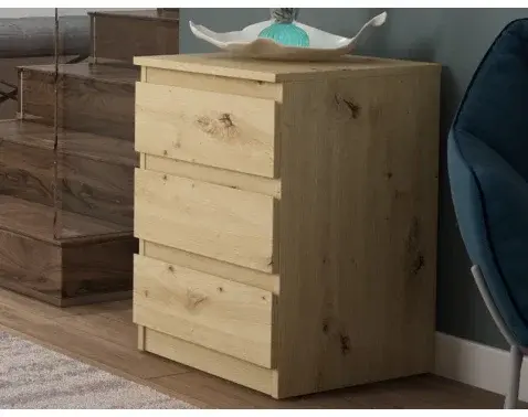 Skrinka/vysoký nočný stolík Carlos 40 cm, dub artisan, 3 zásuvky%