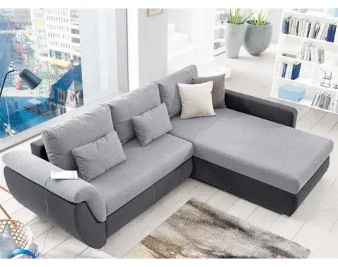 Rohová sedacia súprava Torgau, šedá/svetlo  šedá tkanina%