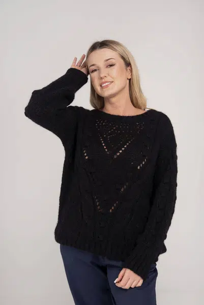 Black openwork sweater By o la La