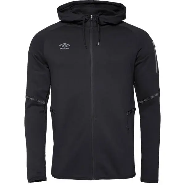 Umbro TERRACE FULL ZIP HOODIE Pánská mikina, černá, velikost