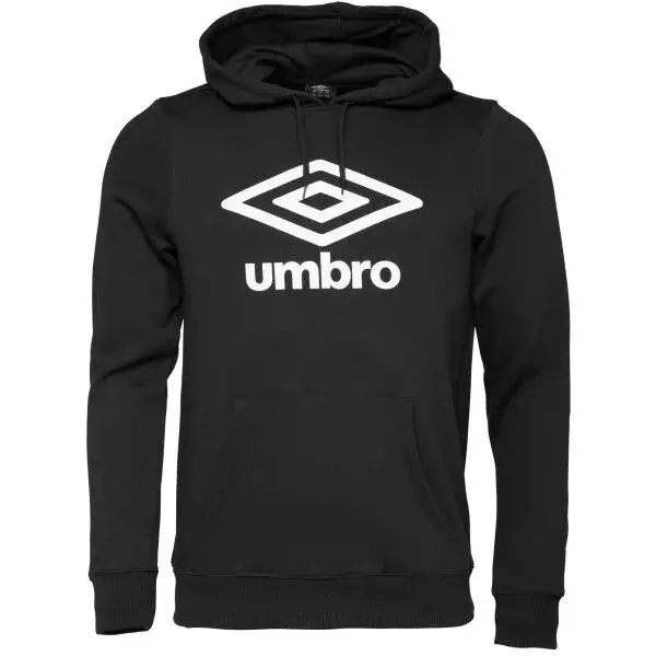 Umbro LARGE LOGO HOODIE ESSENTIALS Pánská mikina, černá, velikost