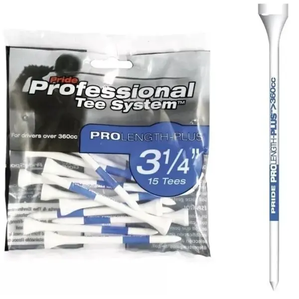 PRIDE SPORT RETAIL BAGS 3-1/4&quot; 15KS Golfová týčka, bílá, velikost