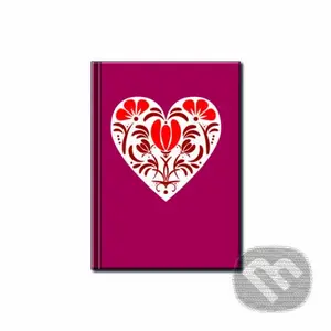 Notes Mini – Folk Srdce červený (linajkovaný)