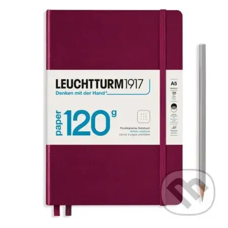 Leuchtturm1917 Zápisník 120G Port Red A5 tečkovaný