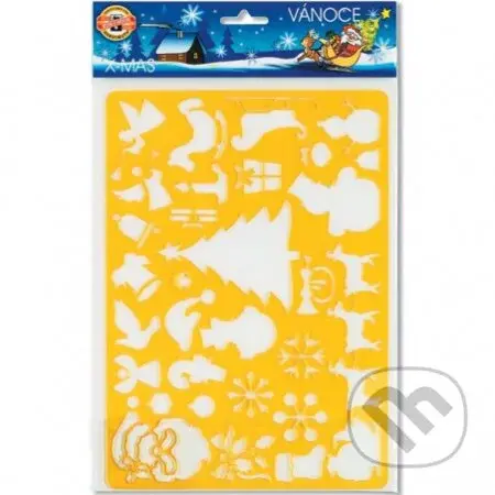 Šablóna plastová obrysová Vianoce
