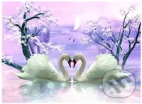 Diamantové malování - Labutí láska (30x40cm)