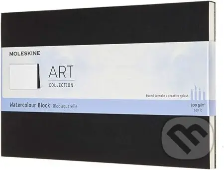 Moleskine - čierny akvarelový skicár (stredný, čistý, mäkká väzba)