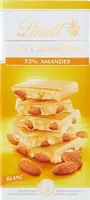 LINDT Les Grandes biela čokoláda s mandľami 150 g