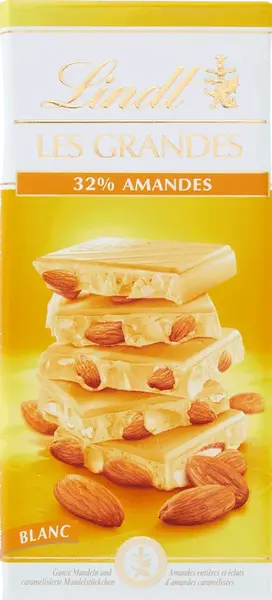 LINDT Les Grandes biela čokoláda s mandľami 150 g