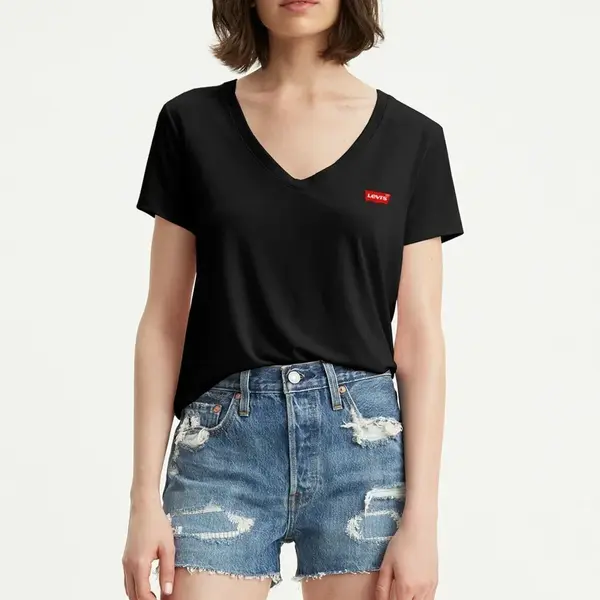 Levi'S Women's Perfect Vneck Caviar Black Women's T-Shirt 8534100030