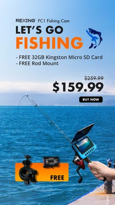 Rexing FC1 Underwater Fishing Camera w/ Winding Spool 720p@30fps HD Video Recording