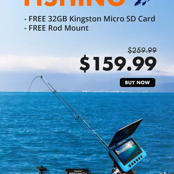 Rexing FC1 Underwater Fishing Camera w/ Winding Spool 720p@30fps HD Video Recording