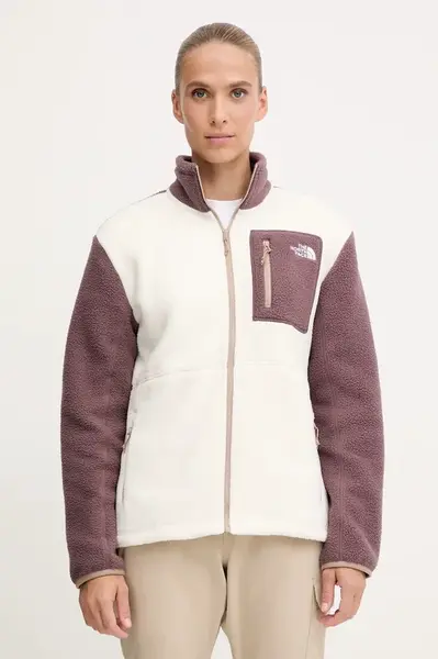 Outdoorová mikina The North Face Yumiori dámská, bílá barva, vzorovaná, NF0A8E88EWO1