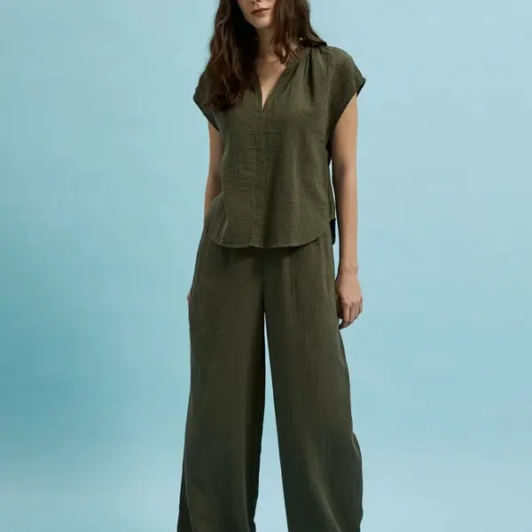 Women's summer trousers MOODO - khaki