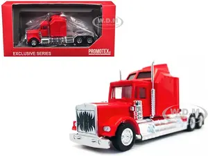 Kenworth W900 with Extra Large Sleeper Red 1/87 (HO) Plastic Model Car by Promotex