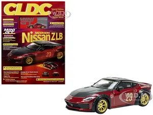 Nissan Z "LB Nation Works" 23 Gem Red Metallic with Black Top and Hood with CLDC Magazine Special Edition Issue 1/64 Diecast Model Car by Mini GT
