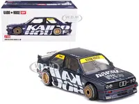 BMW M3 (E30) "Kaido Works V1" Dark Blue Metallic with Graphics (Designed by Jun Imai) "Kaido House" Special 1/64 Diecast Model Car by Mini GT