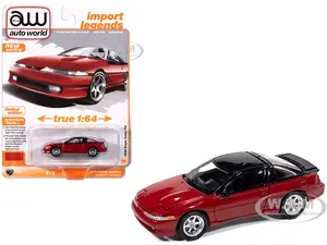 1990 Eagle Talon TSi Flash Red with Black Top and Sun Roof "Import Legends" Series 1/64 Diecast Model Car by Auto World