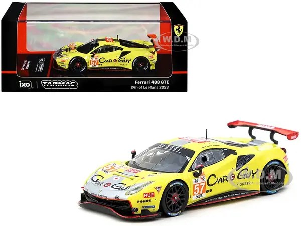 Ferrari 488 GTE 57 Scott Huffaker - Takeshi Kimura - Daniel Serra "Kessel Racing" "24 Hours of Le Mans" (2023) "Hobby64" Series 1/64 Diecast Model Ca