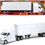 Peterbilt 387 Truck with Dry Goods Trailer White "Long Haul Truckers" Series 1/32 Diecast Model by New Ray