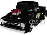 1956 Ford F-100 Pickup Truck Matt Black "Lunati Bootlegger" Limited Edition to 6550 pieces Worldwide 1/24 Diecast Model Car by M2 Machines
