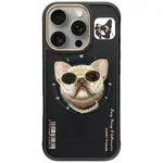 Zadní kryt NIMMY case GLASSES COOL DOG compatible with MagSafe pro Apple iPhone 16 Pro Max, černá