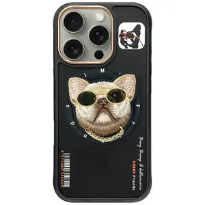 Zadní kryt NIMMY case GLASSES COOL DOG compatible with MagSafe pro Apple iPhone 16 Pro Max, černá