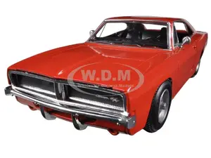 1969 Dodge Charger R/T Orange "Muscle Car Collection" 1/25 Diecast Model Car by New Ray
