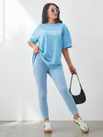 Resti Cotton women's set with short sleeves and leggings