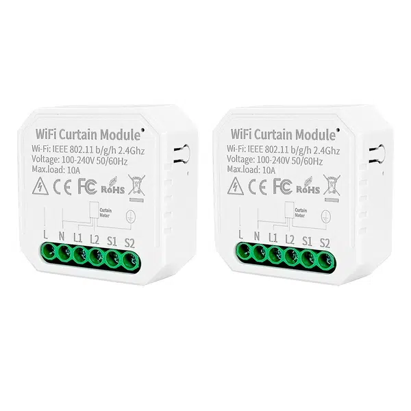 2Pcs WHD09 Tuya WiFi Smart Curtain Switch Controller Countdown/Timing Function App/Voice Control Home Curtain Modification