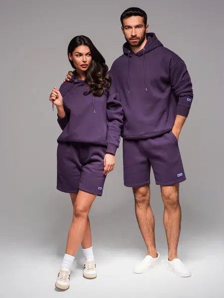 Ombre UNISEX sweatshirt set hoodie + athleisure shorts