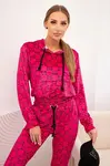 Kesi Dámská souprava z veluru s potiskem fuchsiová