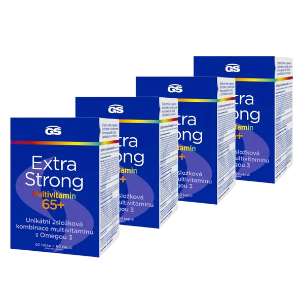 GS Extra Strong Multivitamin 65+, 4 × 60 tablet + 60 kapslí