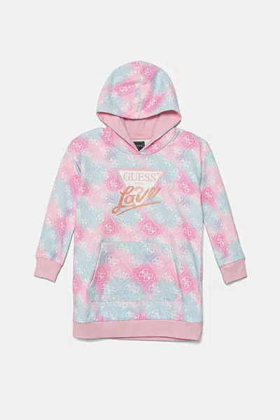 Dětské bavlněné šaty Guess růžová barva, mini, K5YK04 KA6R4