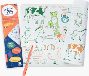 Silikonová podložka na malování s fixami 40x30 cm ZVÍŘATA Z FARMY