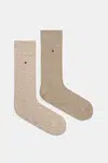 Ponožky Tommy Hilfiger 2-pack pánské, béžová barva, 701230780